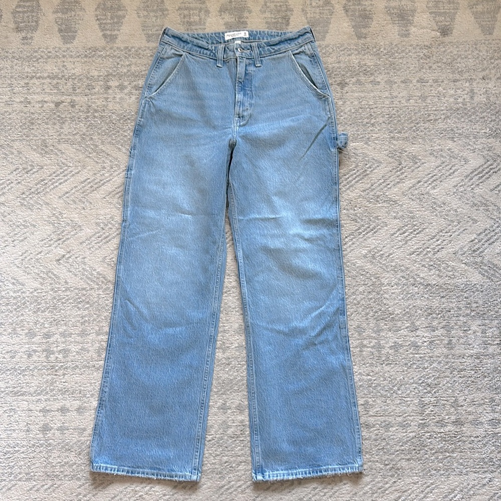 Abercrombie & Fitch Curve Love Relaxed High Rise Carpenter Denim